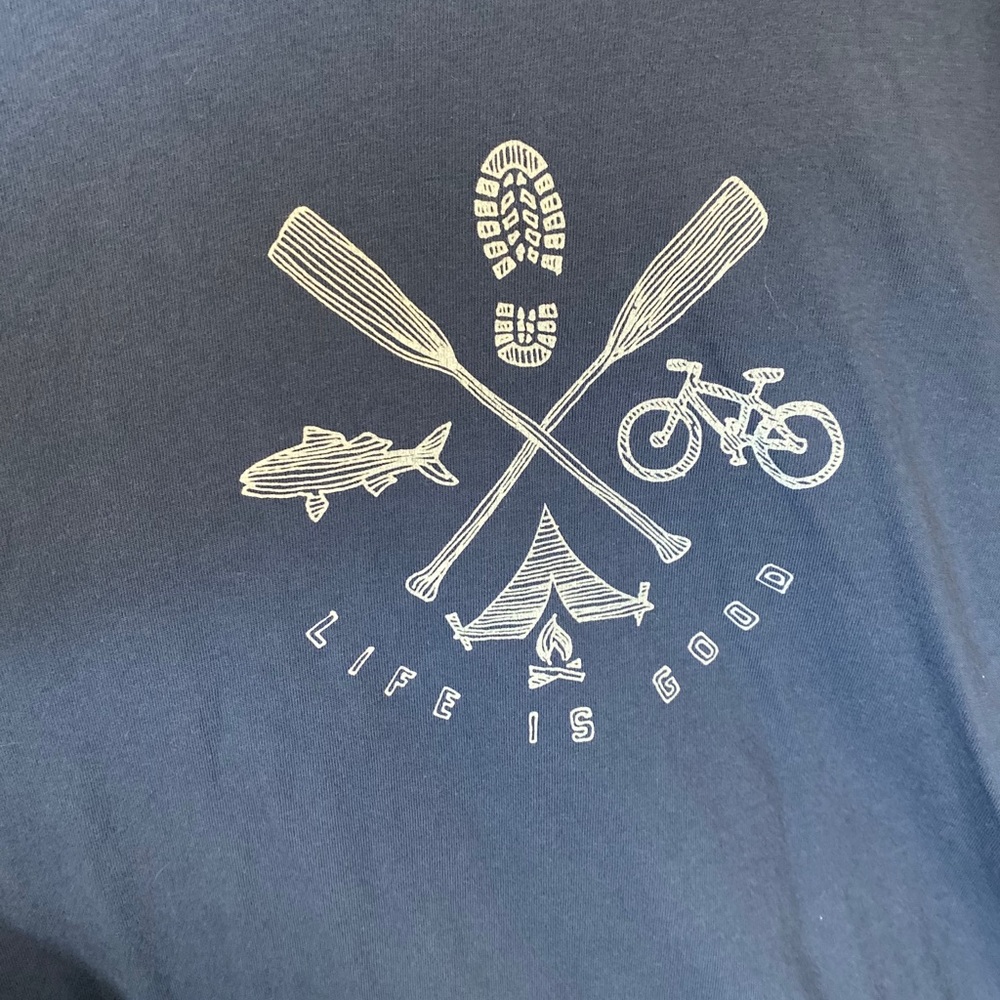 Life is Good hike/fish/bike/paddle cross design